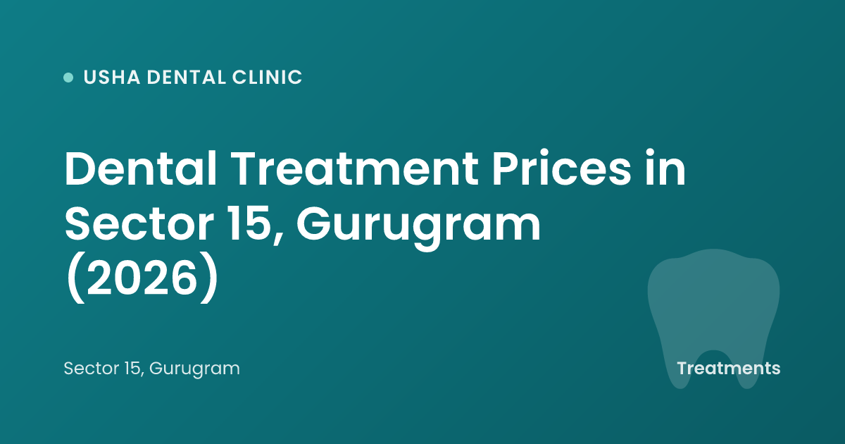 Dental Treatment Prices in Sector 15, Gurugram (2026)